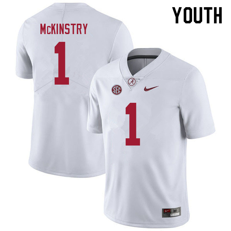 Youth #1 Kool-Aid McKinstry Alabama Crimson Tide College Football Jerseys Sale-White